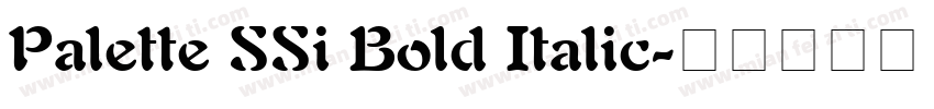 Palette SSi Bold Italic字体转换